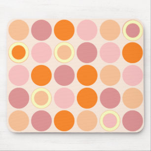 KRW Cool Pink and Orange Spots Mouse Mat