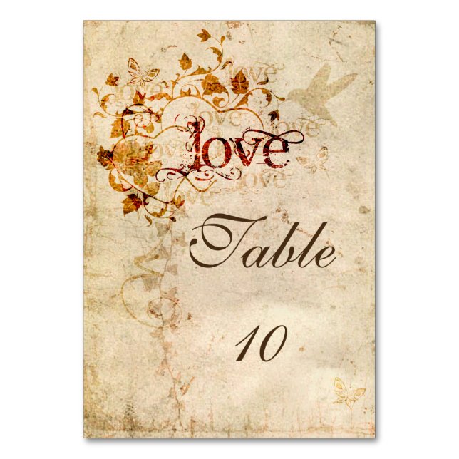 KRW Corinthians Love is: Custom Wedding Table Card (Front)