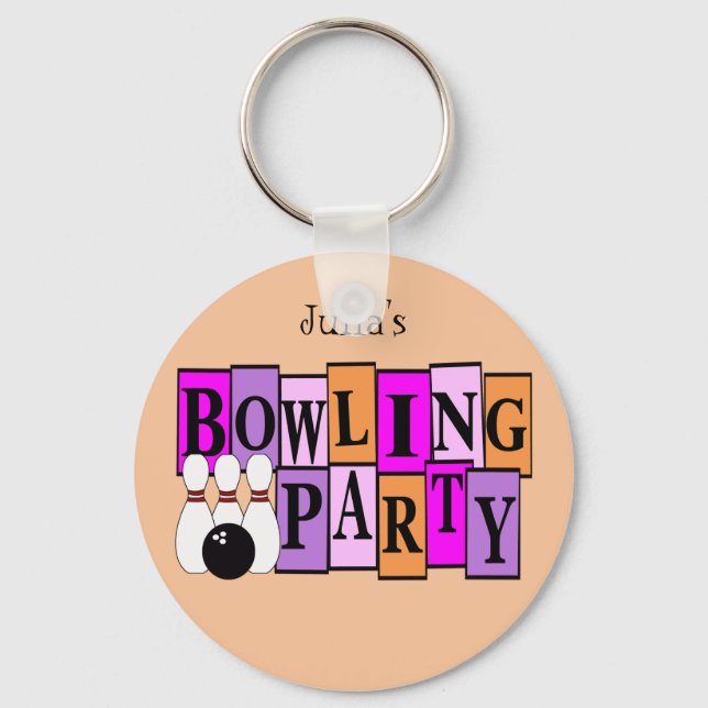 KRW Custom Bowling Birthday Party Key Ring (Front)