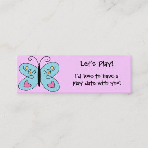 KRW Custom Colourful Butterfly Play Date Card