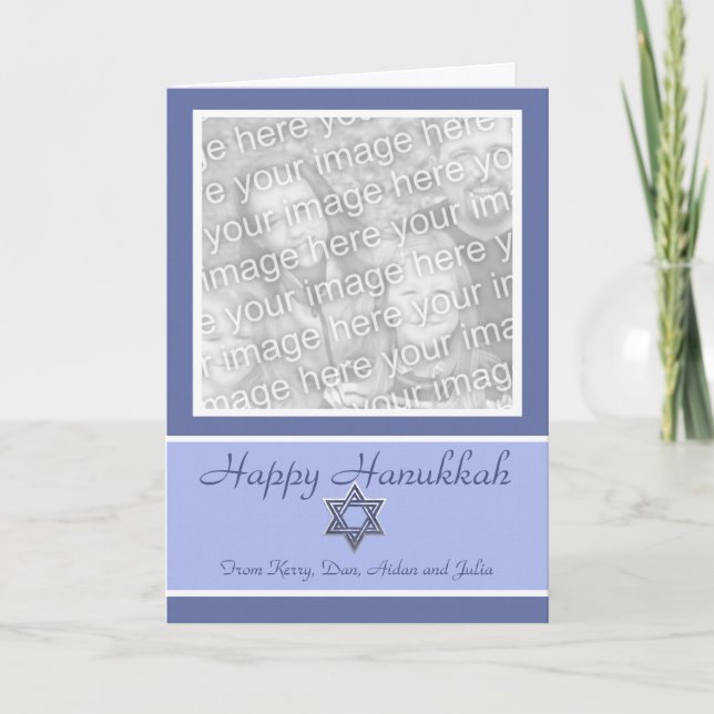 KRW Custom Happy Hanukkah Photo Frame Holiday Card (Front)