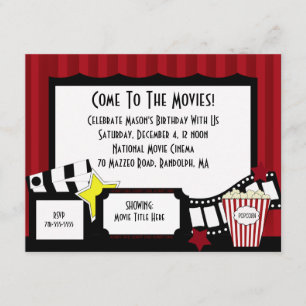 KRW Custom Movie Birthday Party Invitations