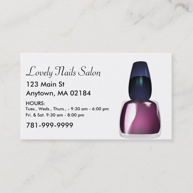 KRW Custom Nail Salon Appointment Card (Front)