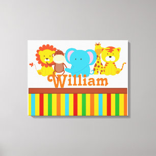 KRW Custom Name Baby Safari - Jungle Nursery Print