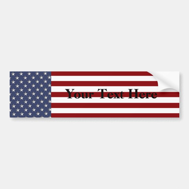 KRW Custom Text American Flag Bumper Sticker (Front)