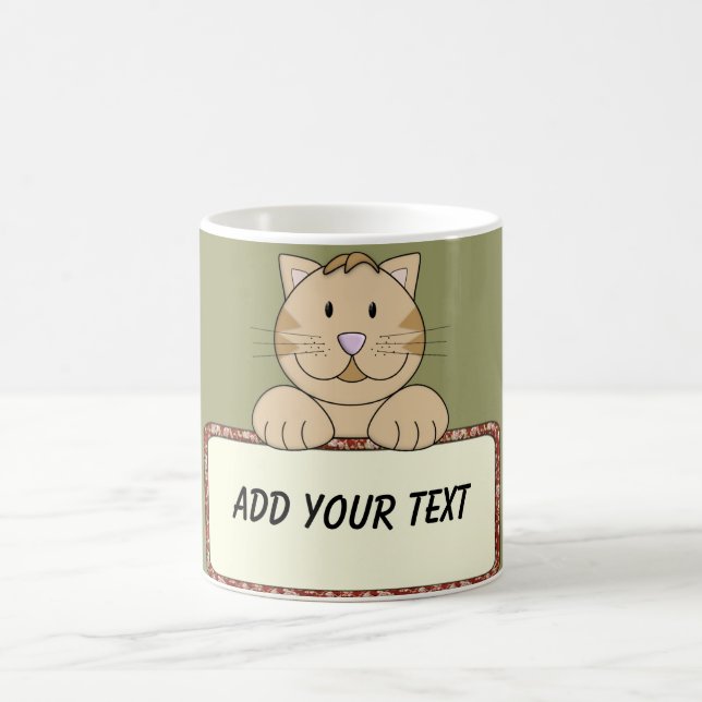 KRW Custom Text Cat Coffee Mug (Center)
