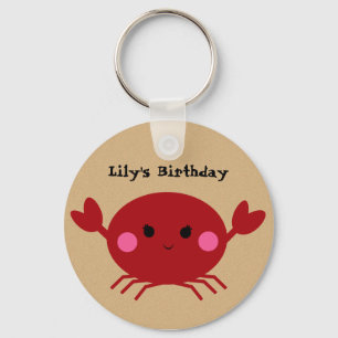 KRW Cute Custom Crab Birthday Keychain
