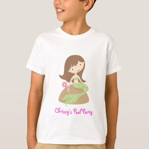 KRW Cute Green Mermaid Pool Party Kid's T-Shirt