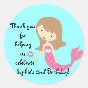 KRW Cute Pink Mermaid Custom Sticker