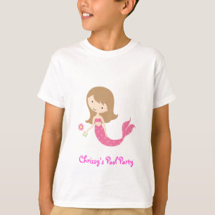 KRW Cute Pink Mermaid Pool Party Kid's T-Shirt