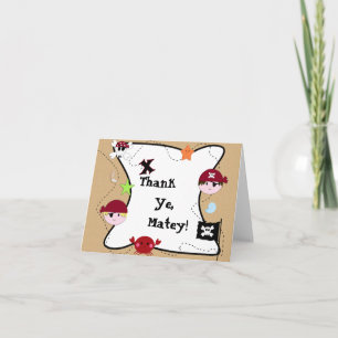KRW Cute Pirate Thank You Card