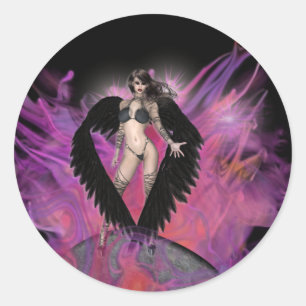 KRW Dark Angel Gothic Classic Round Sticker