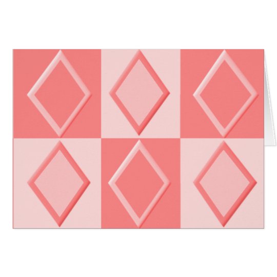 KRW Diamond Pattern Note Cards - Coral