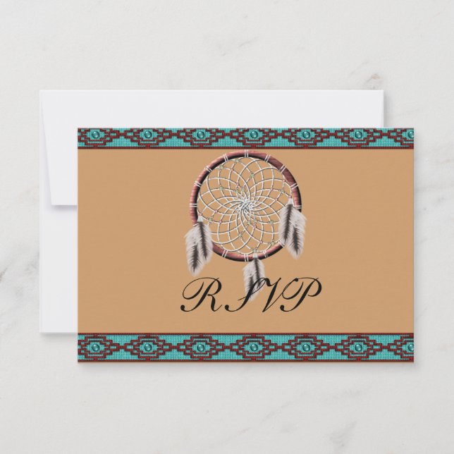 KRW Dreamcatcher Native American Wedding RSVP (Front)