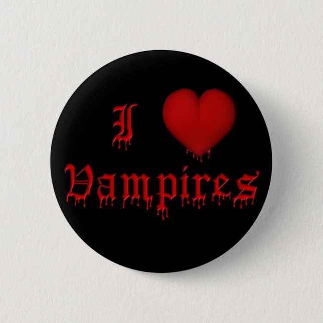KRW Dripping Blood I Love Vampires 6 Cm Round Badge (Front)