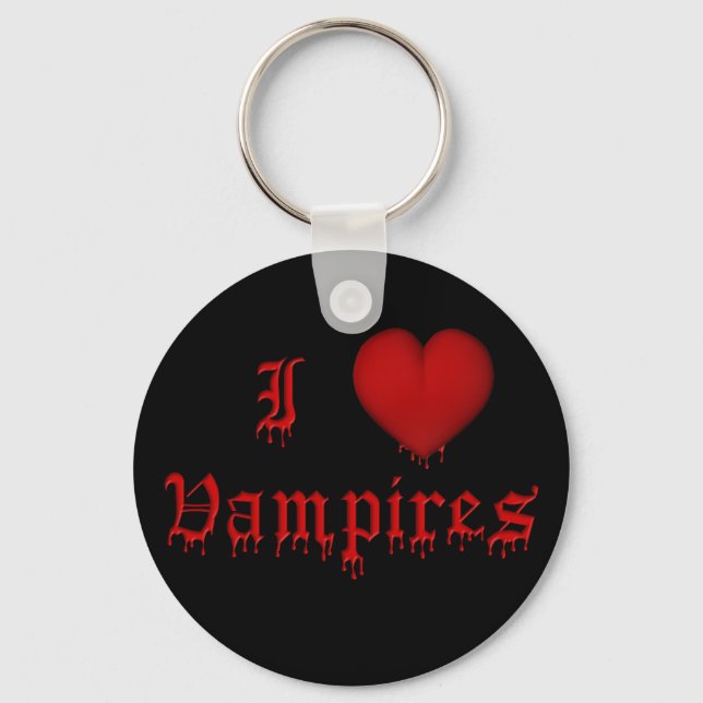 KRW Dripping Blood I Love Vampires Key Ring (Front)