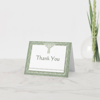 KRW Elegant Celtic Cross Irish Thank You Note Card