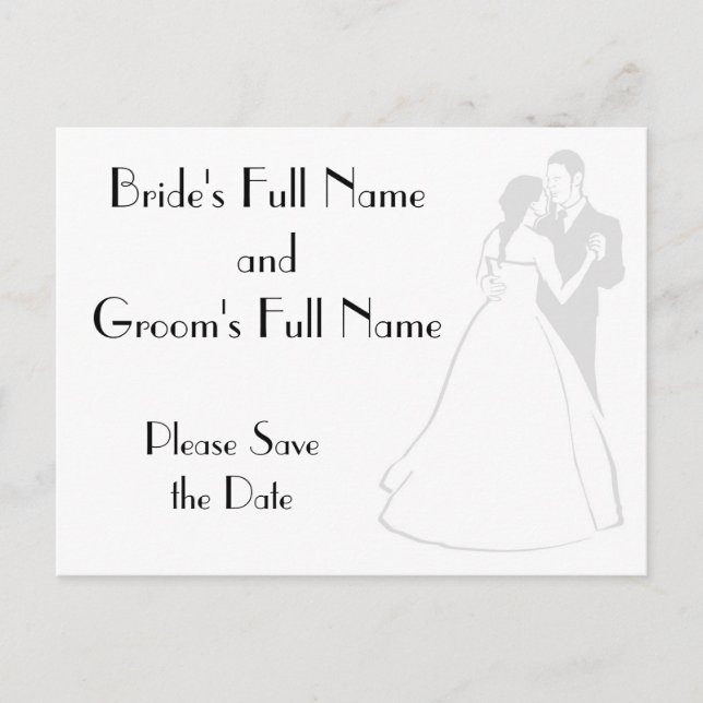 KRW Elegant Custom Save the Date Card (Front)