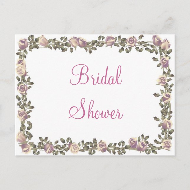 KRW Floral Border Custom Bridal Shower Invitation (Front)