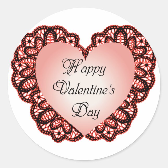KRW Frilly Happy Valentine's Day Stickers (Front)