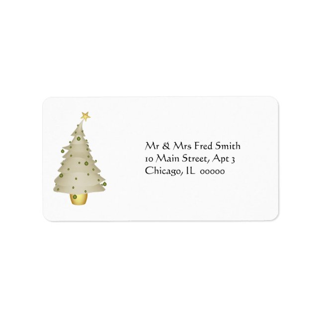 KRW Fun Little Xmas Tree Holiday Address Label (Front)
