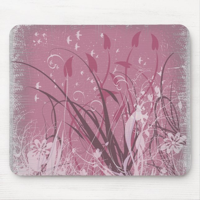 KRW Grunge in Pink Mouse Mat (Front)