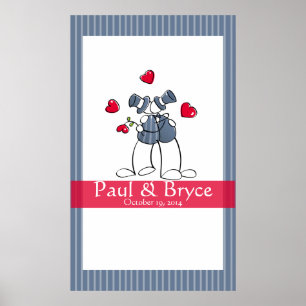 KRW Happy Grooms Gay Marriage Autograph Poster