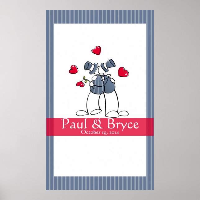 KRW Happy Grooms Gay Marriage Autograph Poster (Front)