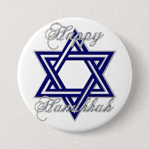 KRW Happy Hanukkah Star of David 7.5 Cm Round Badge