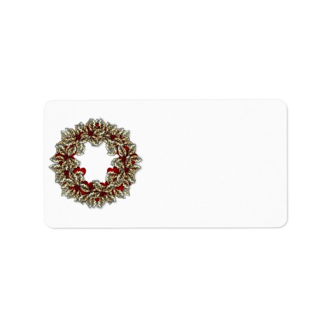 KRW Happy Holidays Wreath Xmas Blank Address Label (Front)