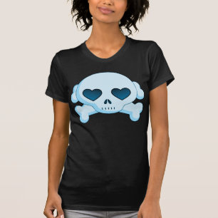 KRW Heart Skull and Crossbones Blue T-Shirt