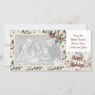 KRW Holly Frame Custom Holiday Photo Card