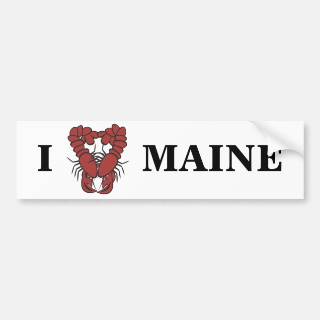 KRW I Love Maine Fun Lobster Bumper Sticker (Front)