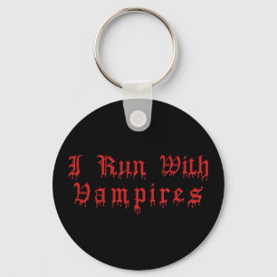 KRW I Run With Vampires Dripping Blood Key Ring