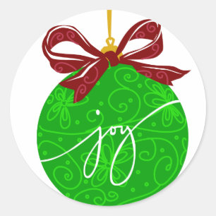 KRW Joy Christmas Ornament Classic Round Sticker