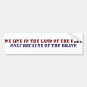 KRW Land of the Free Bumper Sticker