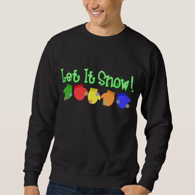 KRW Let it Snow Mittens - Green Sweatshirt (Front)