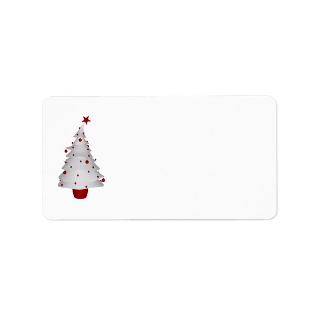 KRW Little Xmas Tree Holiday Blank Address Label (Front)