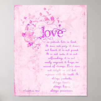 KRW Love is Patient Corinthians Bible Quote Poster
