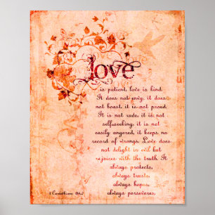KRW Love is Patient Corinthians Bible Quote Poster