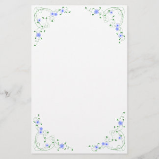 KRW Lovely Blue Floral Stationery