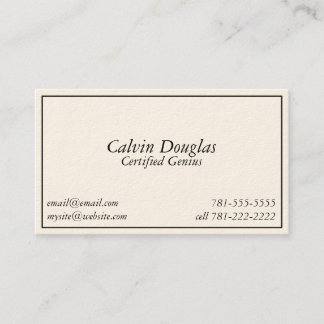 KRW Novelty Joke CErtified Genius Business Card