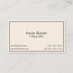 KRW Novelty Joke Village Idiot Bus Card