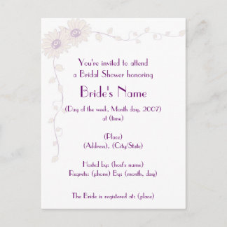 KRW Pale Daisy Custom Shower Invitation