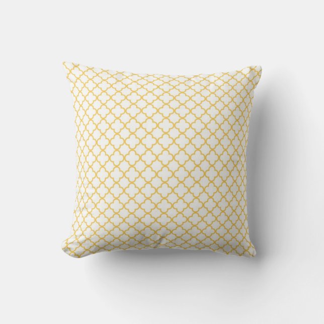 KRW Park Avenue White and Goldenrod Decor Pillow (Front)