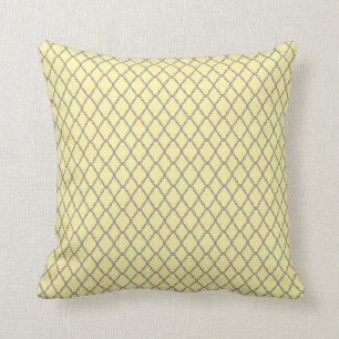 KRW Park Avenue Yellow Grey Decor Print Pillow