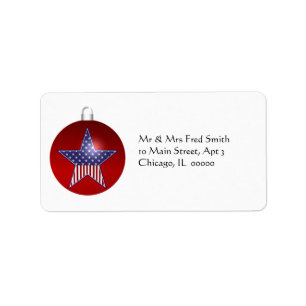 KRW Patriotic Holiday Ornament Address Label