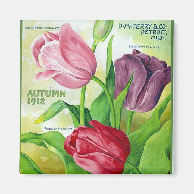 KRW Perry Bulbs and Seeds 1912 Vintage Magnet (Front)