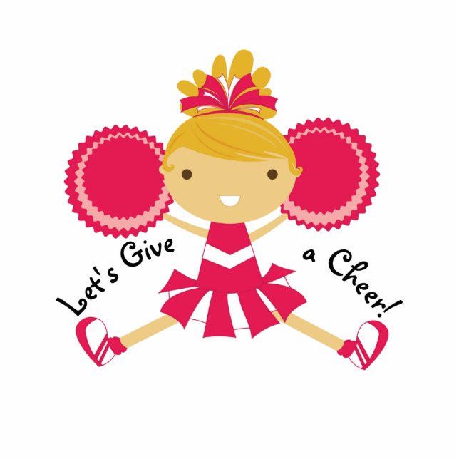 KRW Pink Cheerleader Birthday Centerpiece 8 x 10 Standing Photo Sculpture (Front)