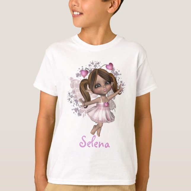 KRW Pink Heart Fairy Custom Name T-Shirt (Front)